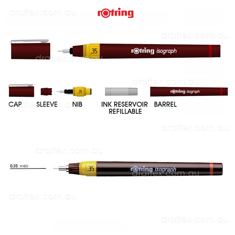 Isopenxx Rotring Isograph Technical Drawing Pens Available In Nib Sizes 35Mm