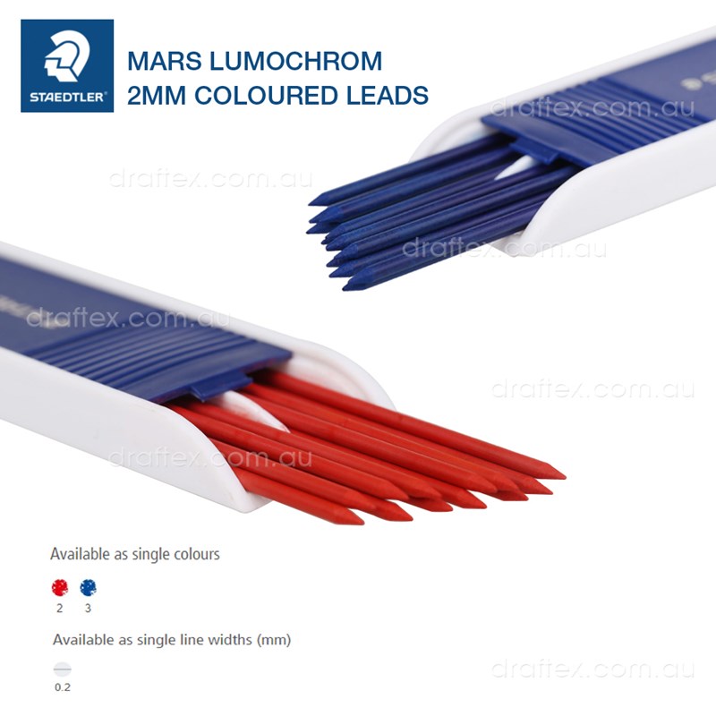 204 Mars 2Mm Lumochrom Coloured Leads For Clutch Pencils Leadholders 