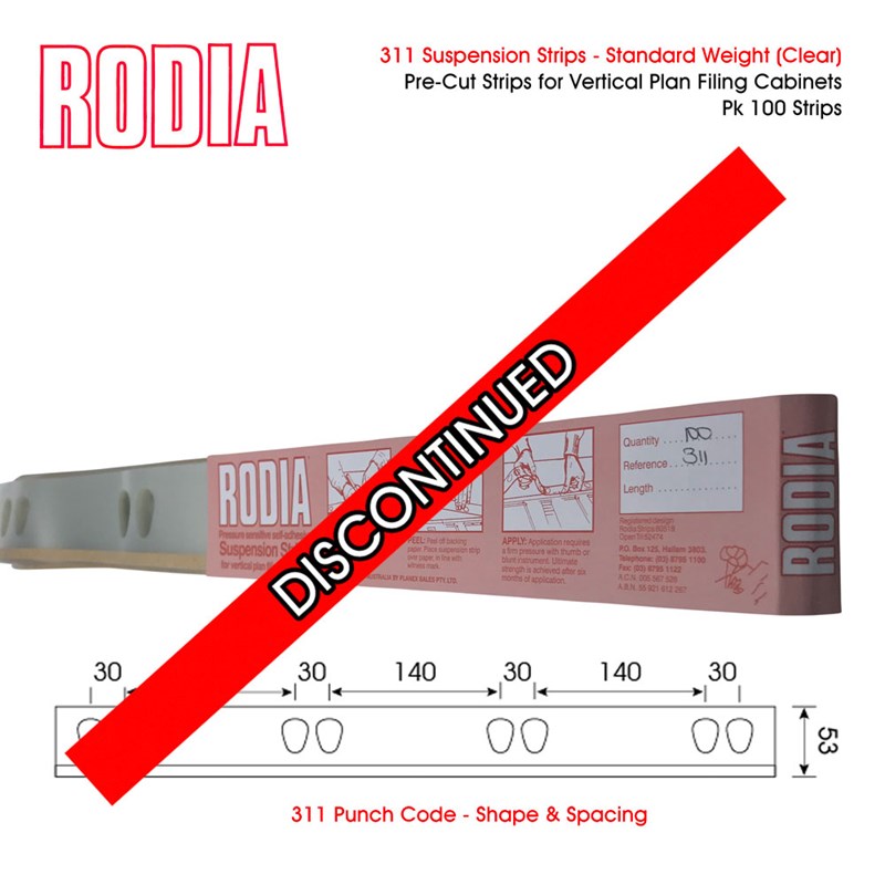311Xx Rodia 311 Standard Weight Suspension Strips For Planex Or Vertiplan Vertical Plan Filing Cabinets