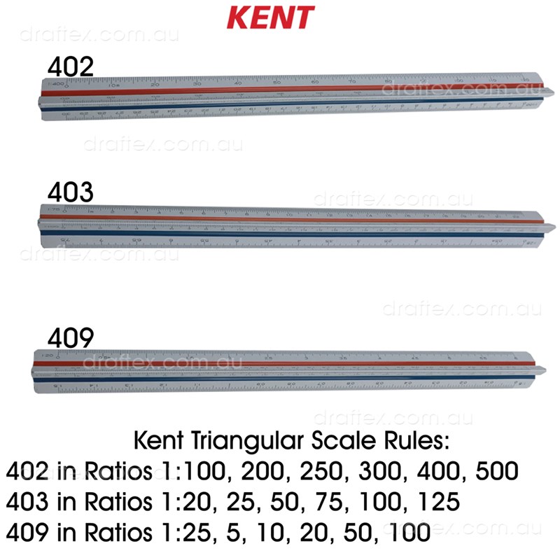 402 403 409 Kent Triangular Scale Rulers