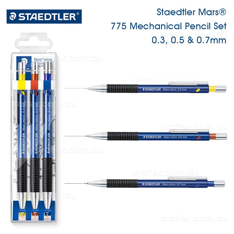 775Set Staedtler Mars Micro 775 Mechanical Pencil Set Of 3 Includes 03 05 07Mm