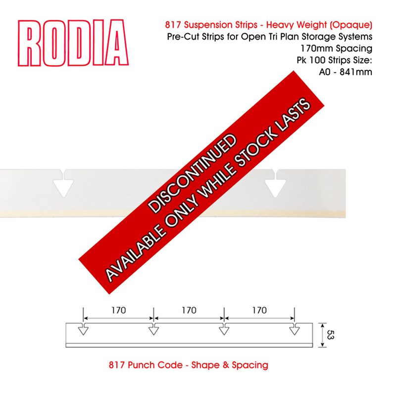 817Xx Rodia 817 Heavy Weight Suspension Strips For Open Tri Plan Storage Systems