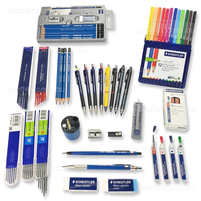 Collection Pencils Leads And Erasers