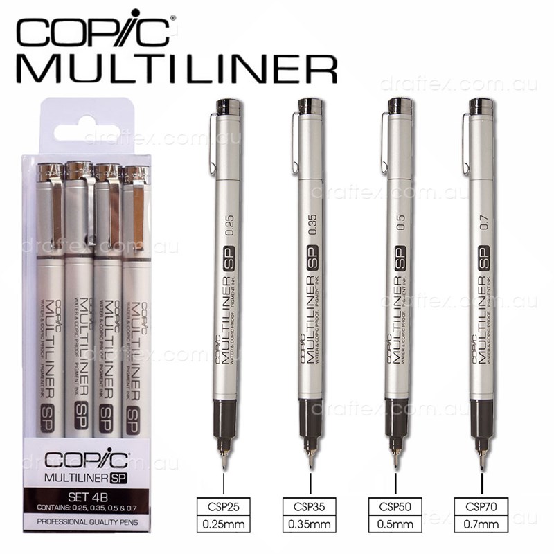 Cspset4 Copic Multiliner Refillable Sp Pen Set