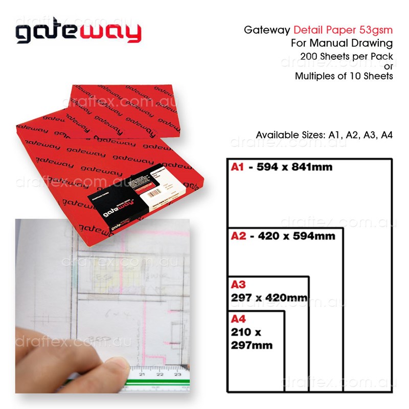 Detailxx Gateway Detail Paper 53Gsm Cut Sheets Available Sizes A1 A2 A3 A4