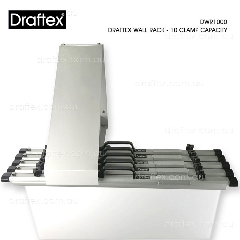 Dwr1000 Draftex Wall Rack 10 Clamp Capacity Pictured With 5 Clamps View 2