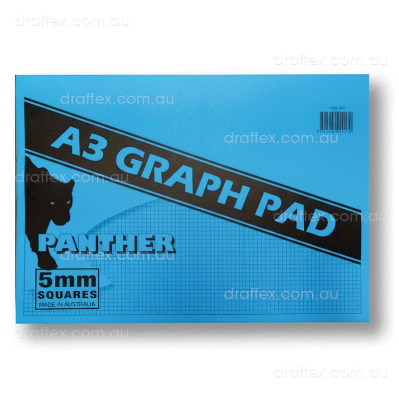 Graphpada35mm Panther Graph Paper Pad 25 Sheets A3 5Mm Grid