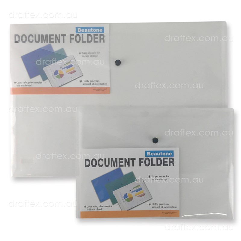 Btx3403 Btx3404 Btx Bantex Clear Polypropylene Pockets With Snap Lock Button Available Sizes A4 A3