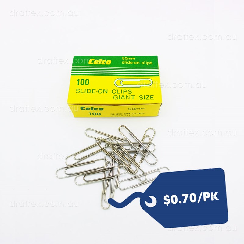 Cpc50mmbx100 Celco Paper Clips 50Mm Length Box Of 100