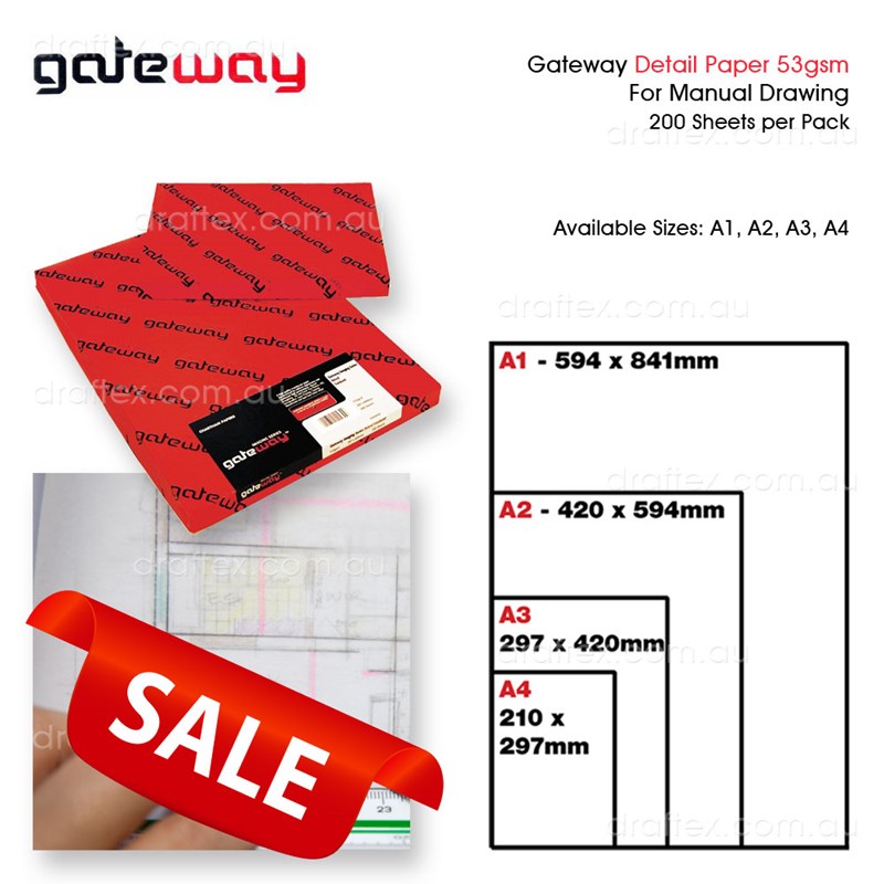 Detailxx Gateway Detail Paper 53Gsm Cut Sheets Pk125 Available Sizes A1 A2 A3 A4 Sale