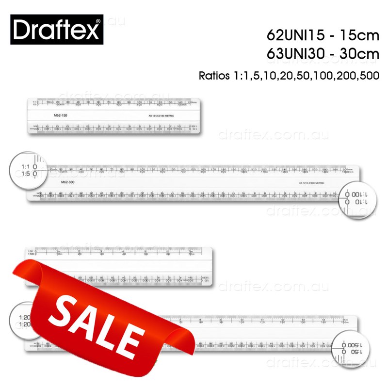 Draftex Plain White Oval Scale Rules In 15Cm And 30Cm Ratios On Sale