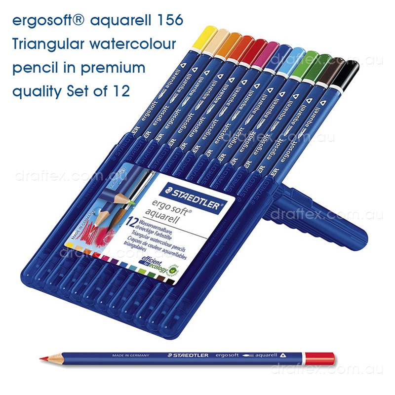Ergoaqua12 Ergosoft Aquarell Triangular Watercolour Pencil Set Of 12