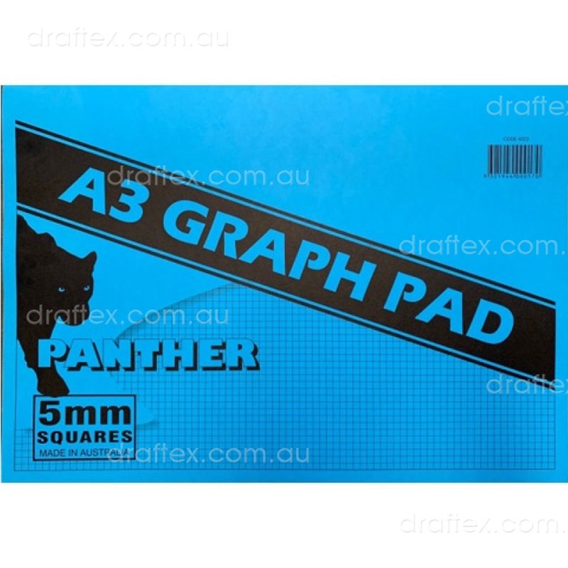 Graphpada35mm Panther Graph Paper Pad 25 Sheets A3 5Mm Grid