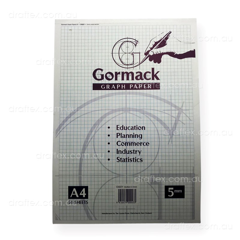 Graphpadc022ya4 Gormack Graph Paper Pad Co22y 5Mm Grid A4 50 Sheets