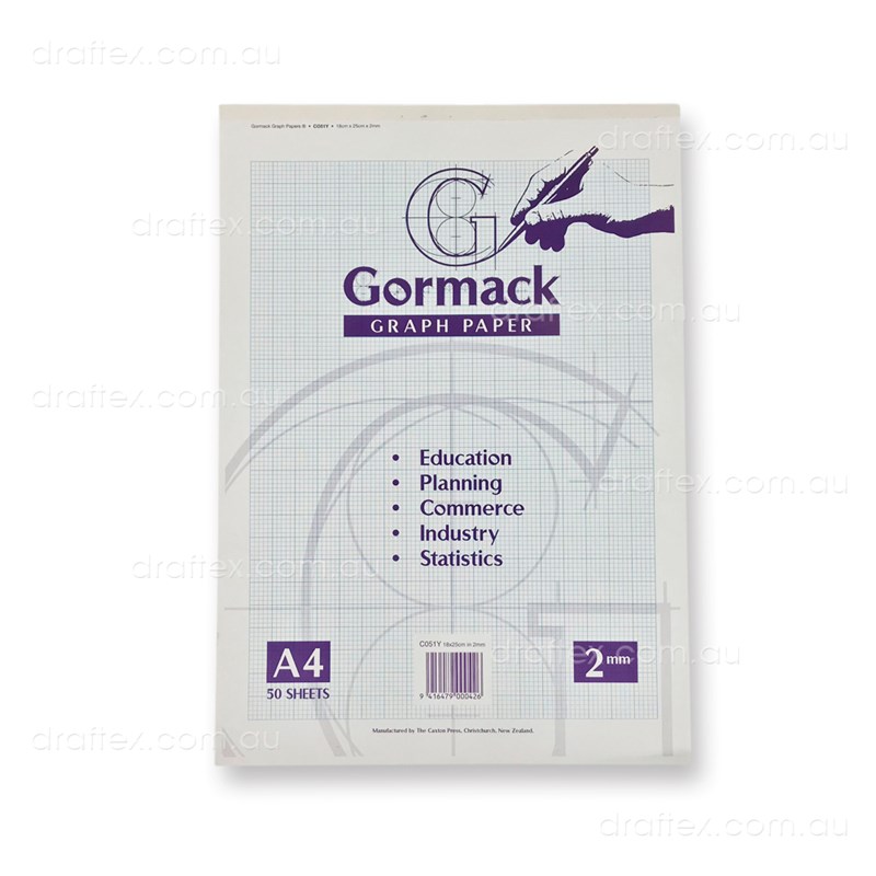 Graphpadc051ya4 Gormack Graph Paper Pad C051y 50 Sheets A4 2Mm Grid