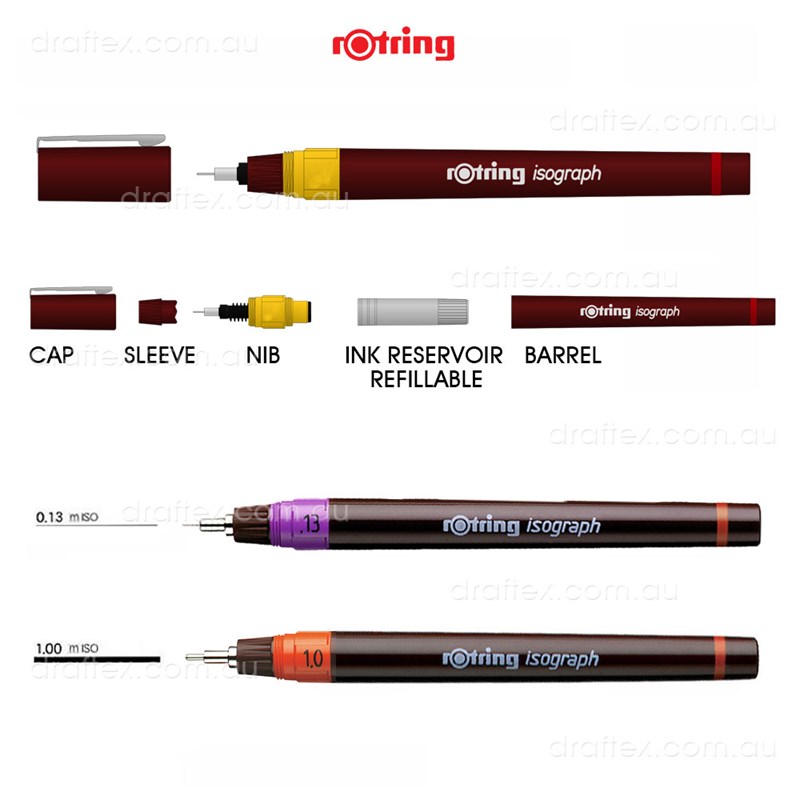 Isopenxx Rotring Isograph Technical Drawing Pens Available In Nib Sizes 13 100Mm