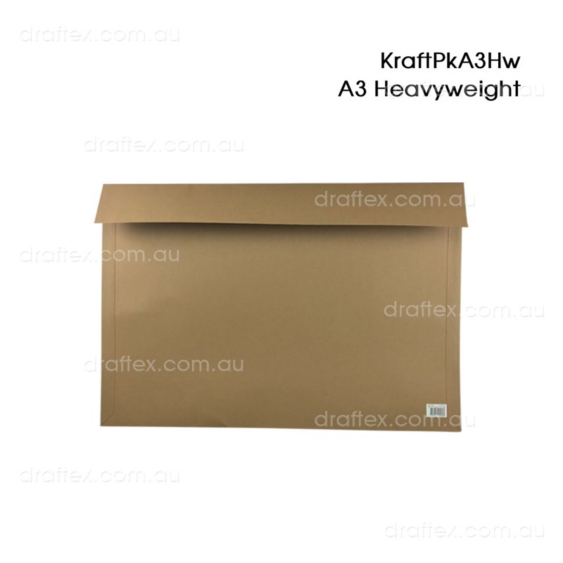 Kraftpka3hw Kraft Art Pocket For Paper Storage A3 Heavyweight With Flap Opening