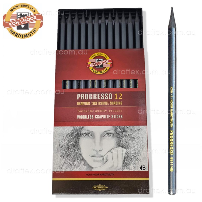 Prog4b Koh I Noor Progresso Woodless Pencil 4B Available Individually Or In Pack Of 12