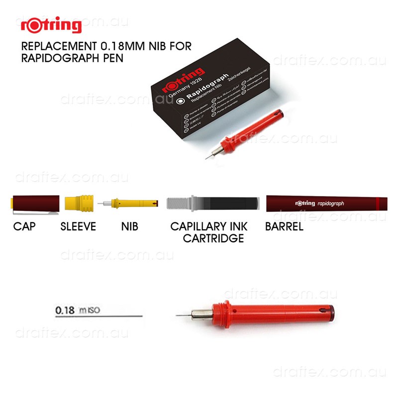 Rapnib755018 Rotring Replacement Nib For Rapidograph Technical Pen Available Only In 18Mm