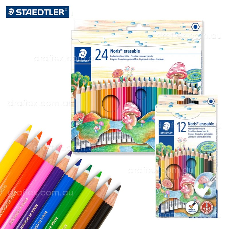 Staedtler Noris Erasable Coloured Pencil Sets Of 12 And 24
