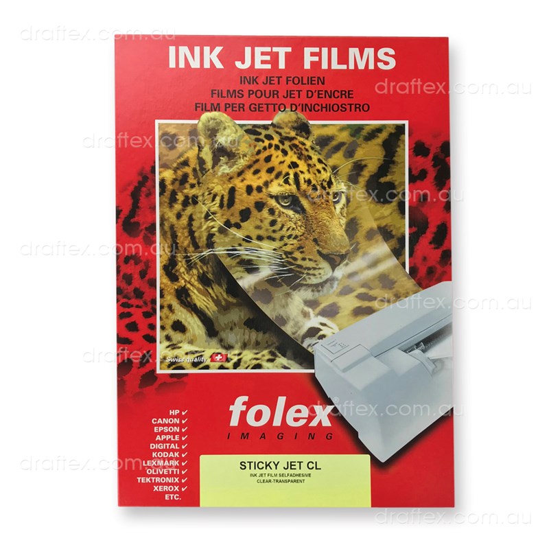 Stickyjeta4ea Folex Sicky Jet Cl Self Adhesive Clear Inkjet Film Sheets