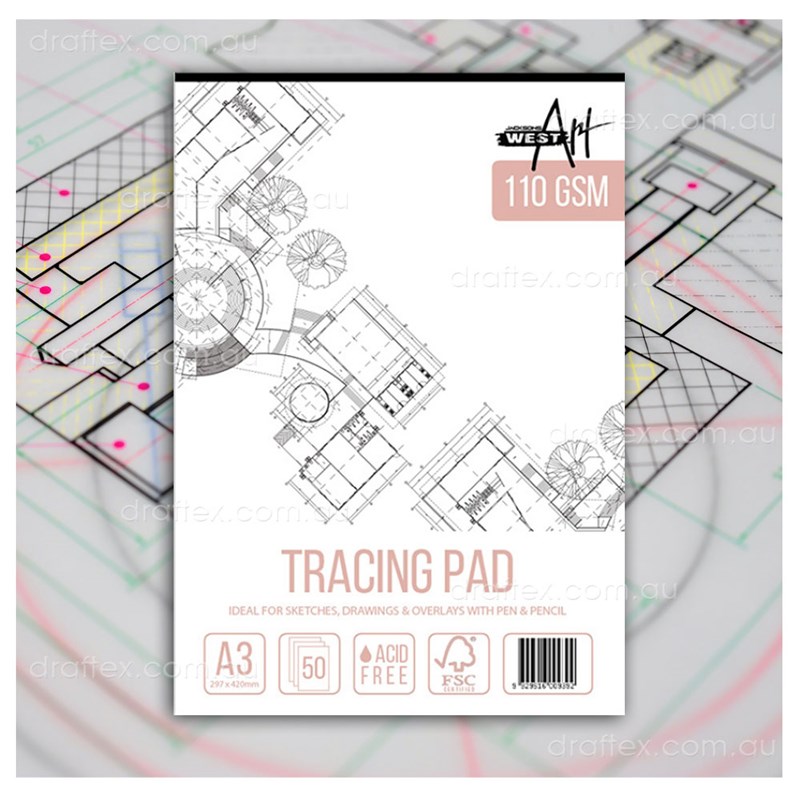 Trcpad Wa A3 Westart 110Gsm Tracing Paper Pad A3 Sized 50 Sheets