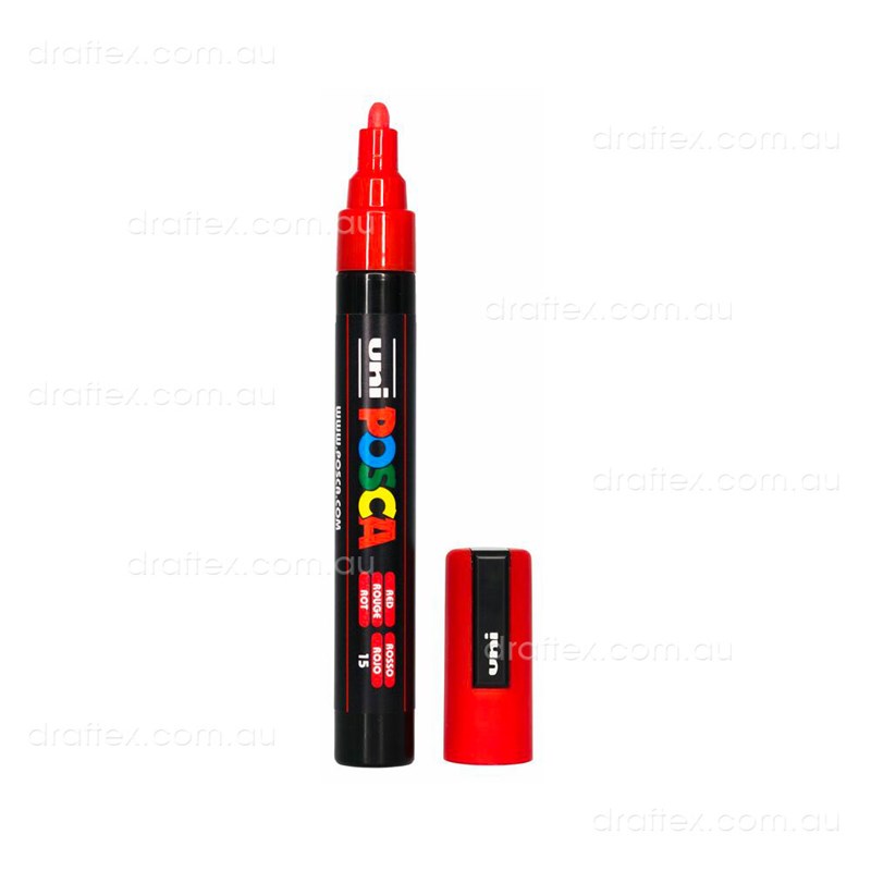 Uniball Posca Pc 5M Red Paint Marking Pen Poscared